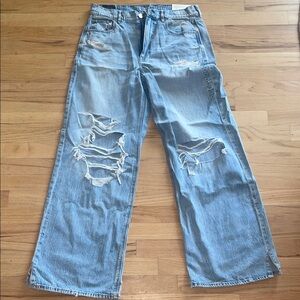 American Eagle Outfitters Dreamy Drape Super High-Rise Baggy Wise Leg